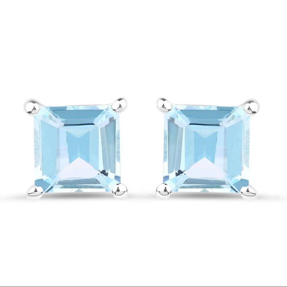 Gorgeous Ladies Sterling Silver 2.60 CTW Topaz Designer Earrings